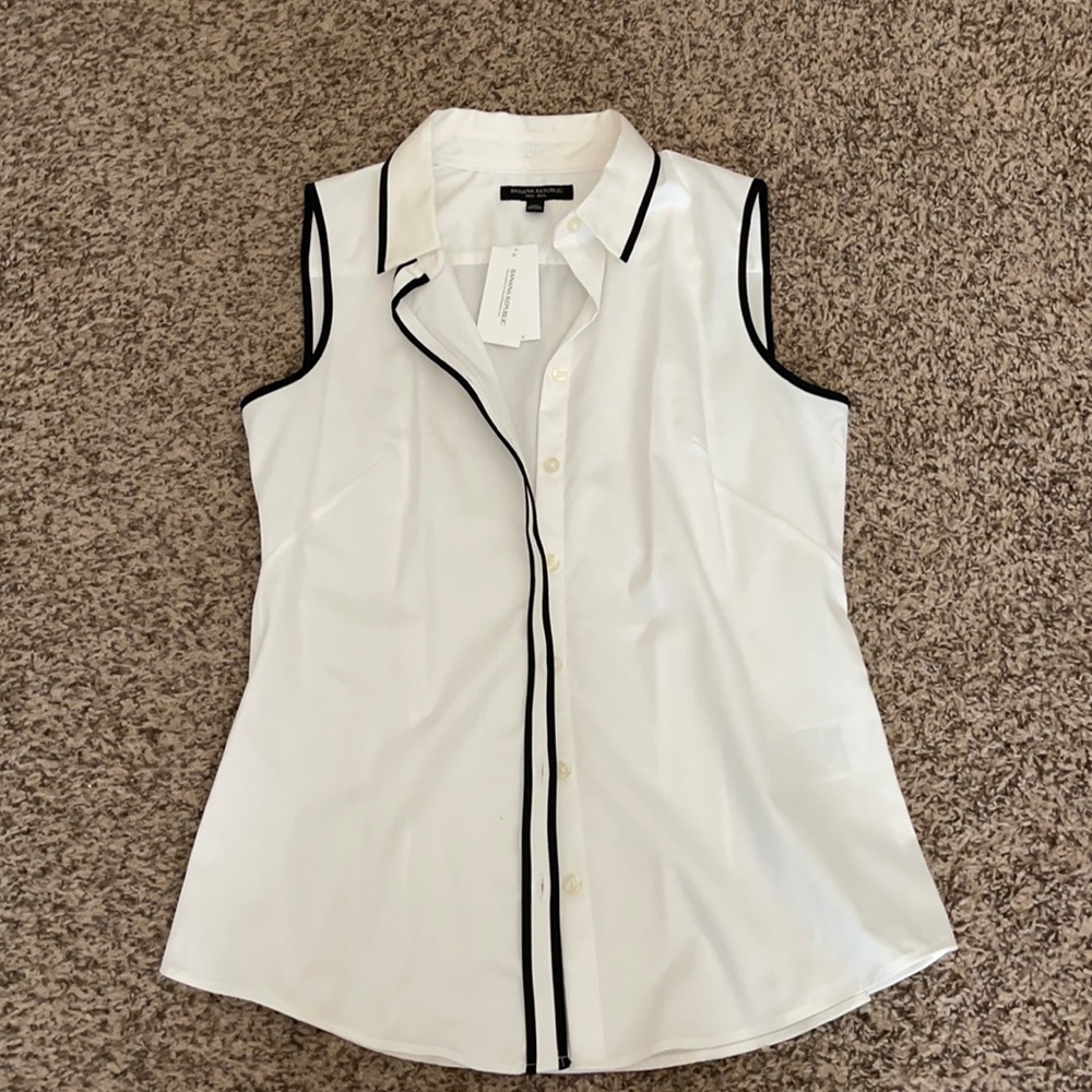 White button down top